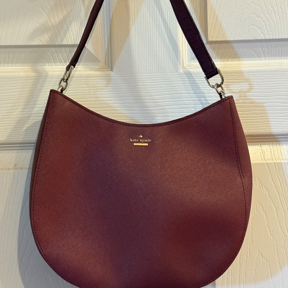Kate Spade New York Convertible Shoulder Bag Large Crossbody Wine Authentic - Picture 1 of 16
